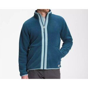 The North Face Carbondale Jacket Full Zip Fleece Outdoors Teal Blue Mens Size XL